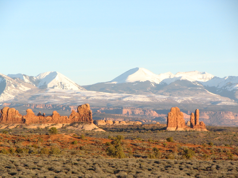 La Sal mountains from pullout