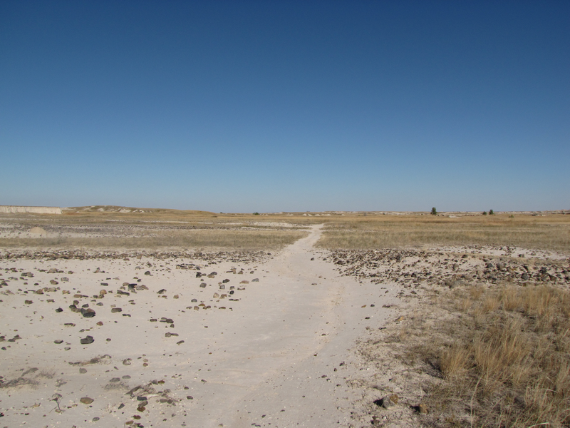 Trail across a rocky pan