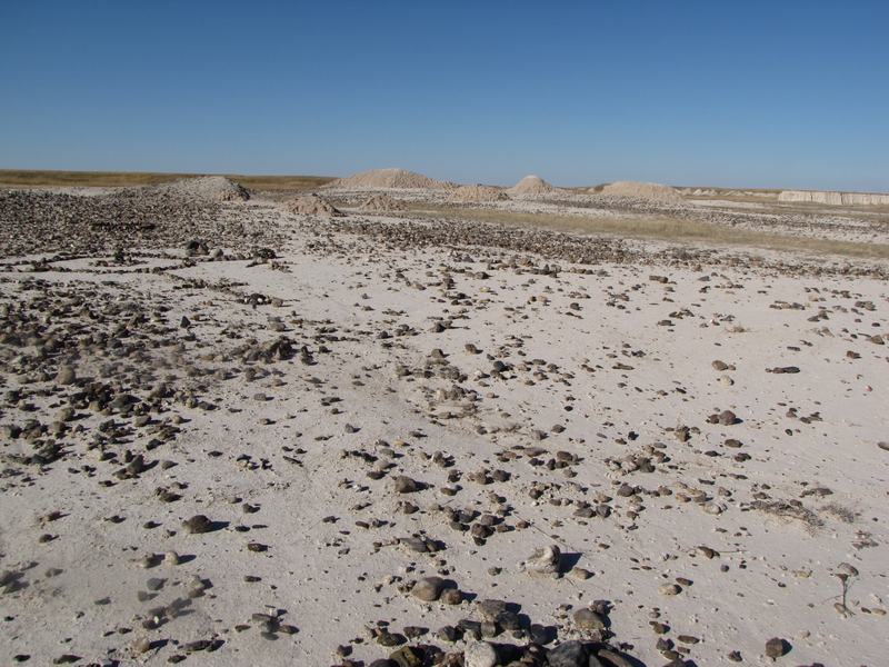 Rock art in a sand pan