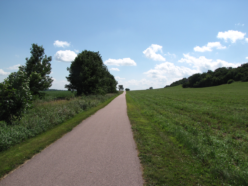Uphill on the paved path