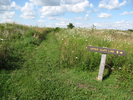 At upper cliff line sign - go right