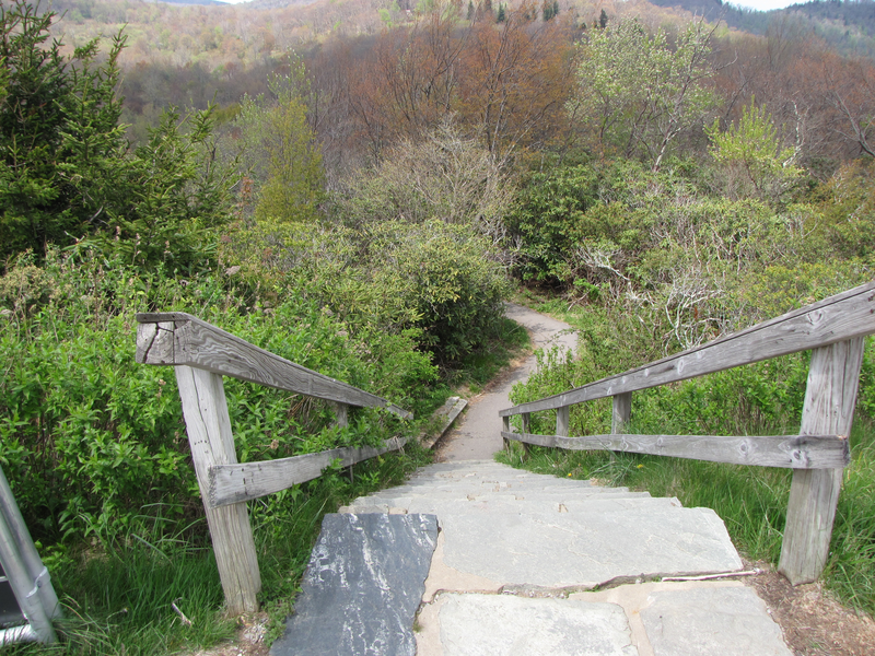 Heading down from the parking lot
