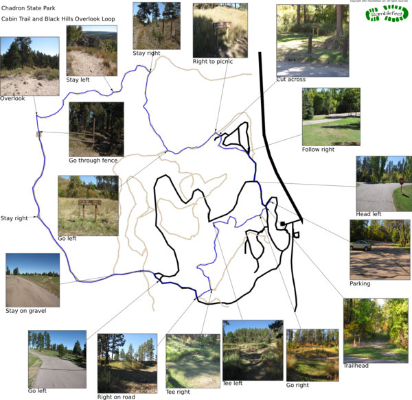 Trail map - Cabin Trail and Black Hills Overlook Loop