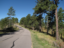 Walking along the paved road