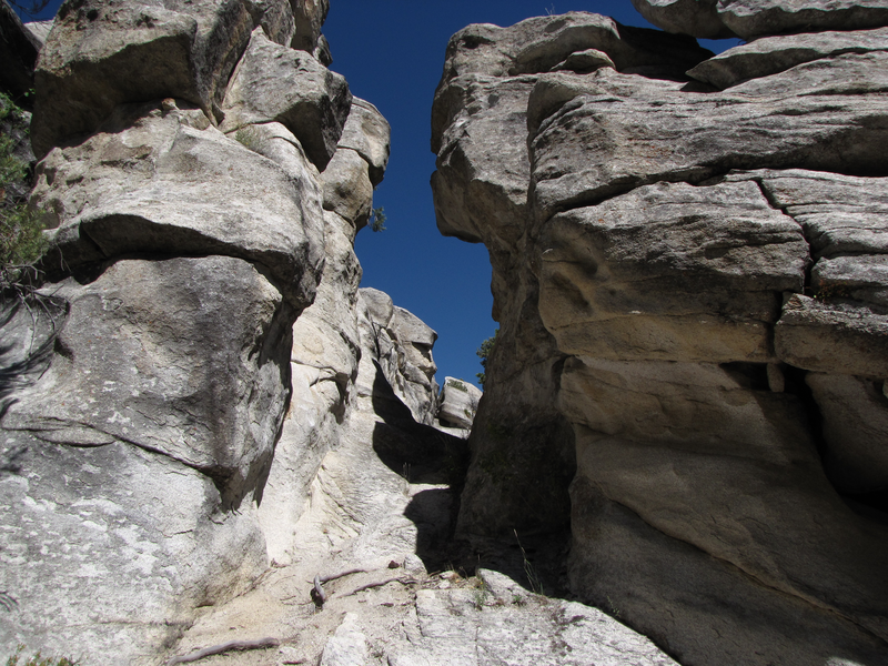 Blue sky through the stone