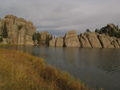 Sylvan Lake shoreline near the wall