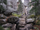 Stairway through the boulder maze