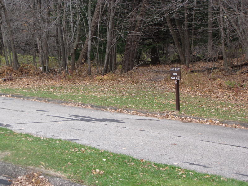 East bluff trail sign