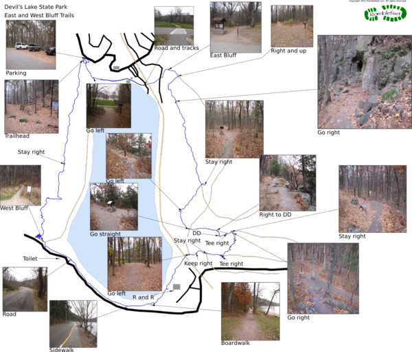 Trail map - East and West Bluff Trails