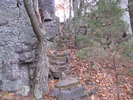 Stairway back up to the East Bluff Trail