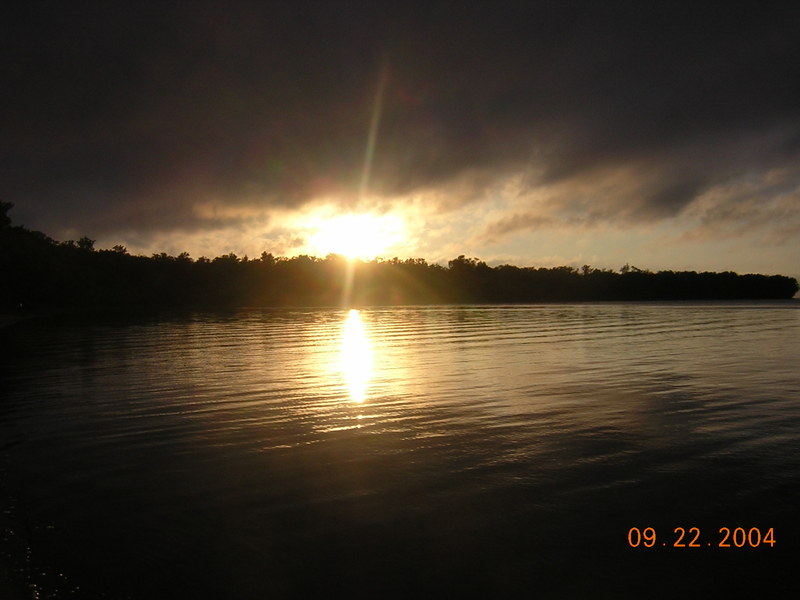 Sun setting over Pope Point