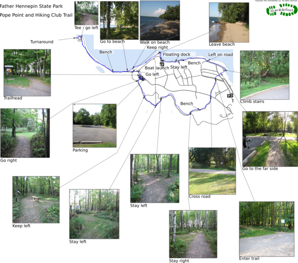 Trail map - Pope Point and Hiking Club Trail