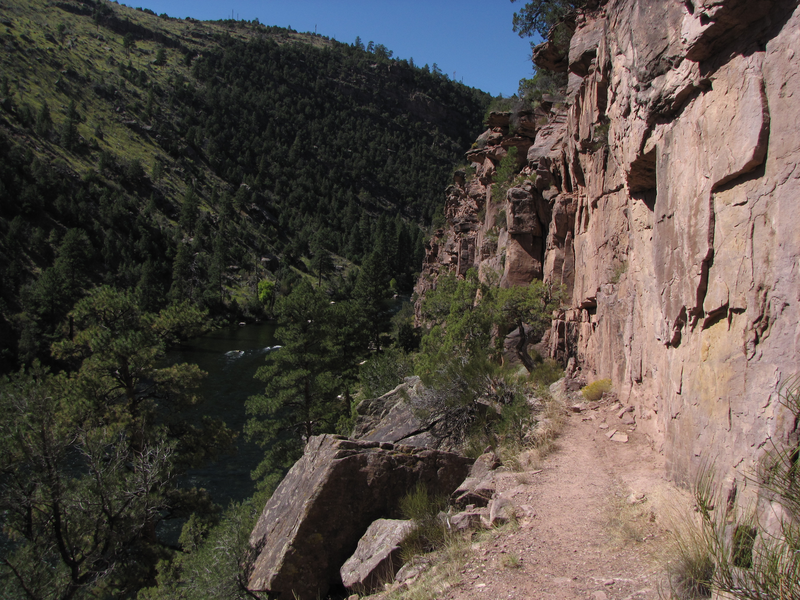 Cliffs along the descent