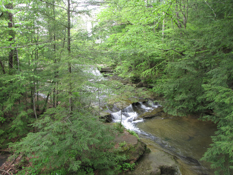 Above the waterfall