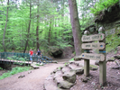 Left across the bridge and head towards Old Man's Cave