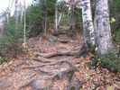 Steep climb on stairs