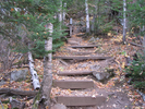 Steep climb on stairs