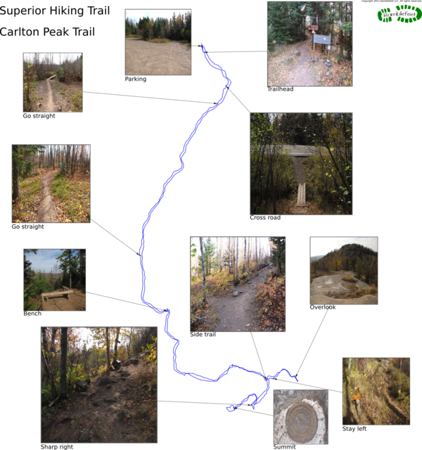 Trail map - Carlton Peak Trail