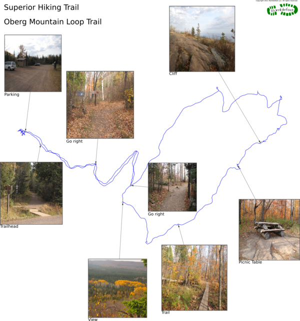 Trail map - Oberg Mountain Loop Trail