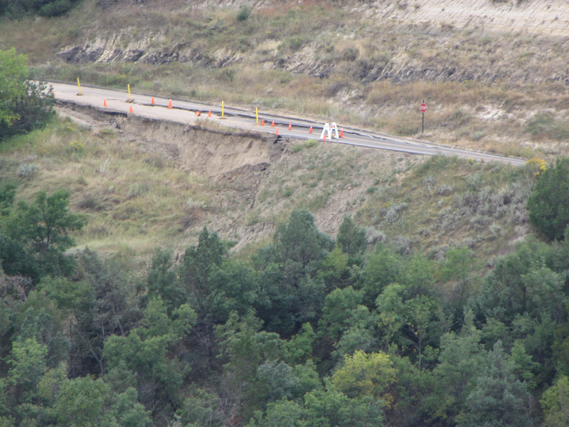 Washed out road