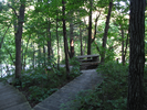 Picnic table on stairway